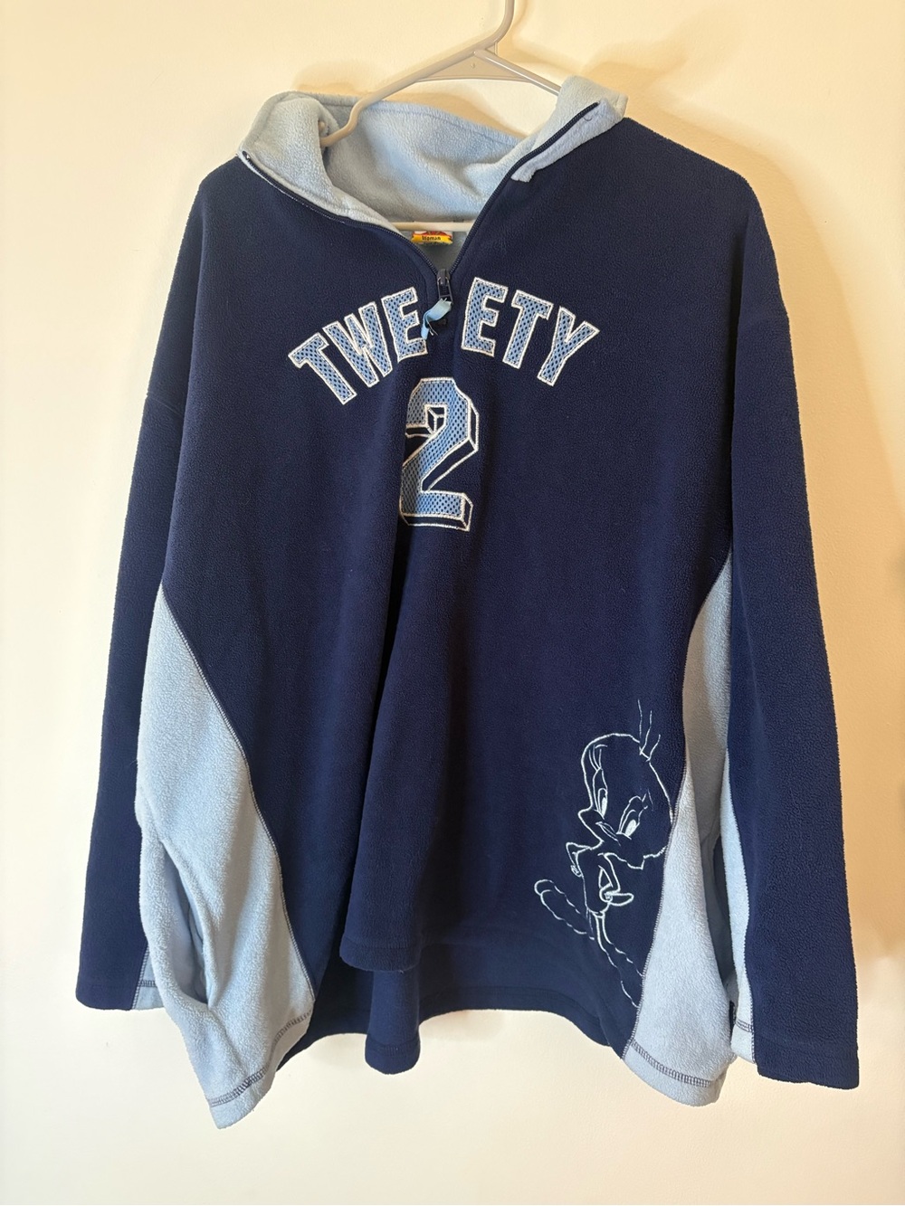 Warner Bros. Navy & Light Blue Tweety '2' Pullover Hoodie